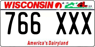 WI license plate 766XXX