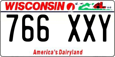 WI license plate 766XXY