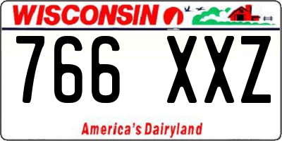 WI license plate 766XXZ