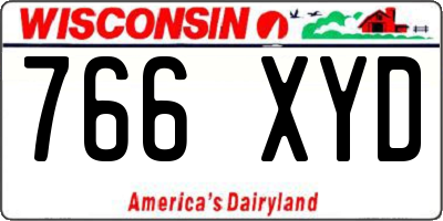 WI license plate 766XYD