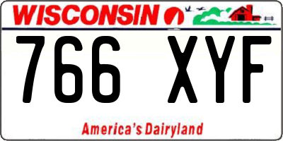 WI license plate 766XYF