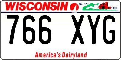 WI license plate 766XYG
