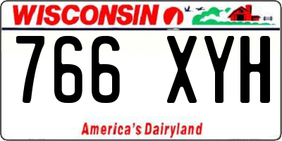 WI license plate 766XYH