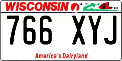 WI license plate 766XYJ