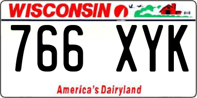 WI license plate 766XYK