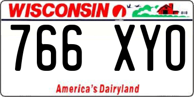 WI license plate 766XYO