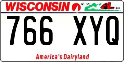 WI license plate 766XYQ
