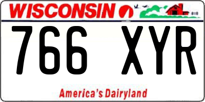 WI license plate 766XYR
