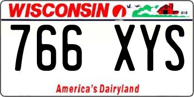 WI license plate 766XYS