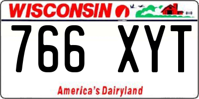 WI license plate 766XYT