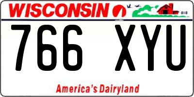 WI license plate 766XYU