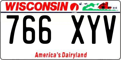 WI license plate 766XYV