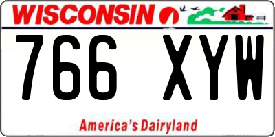 WI license plate 766XYW