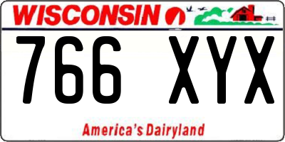 WI license plate 766XYX