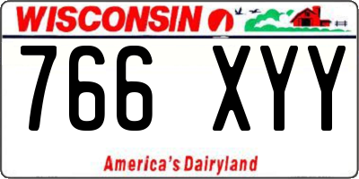 WI license plate 766XYY