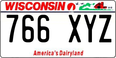 WI license plate 766XYZ