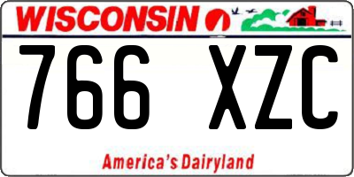WI license plate 766XZC