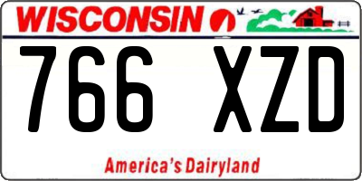WI license plate 766XZD