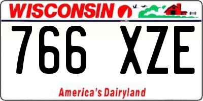 WI license plate 766XZE