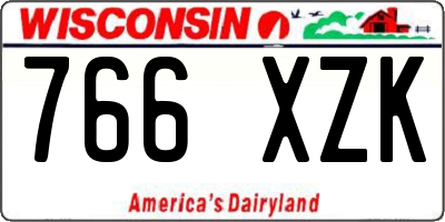 WI license plate 766XZK