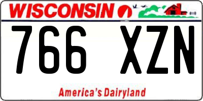 WI license plate 766XZN