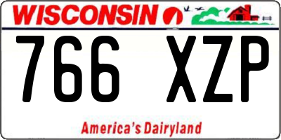 WI license plate 766XZP