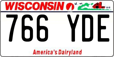 WI license plate 766YDE
