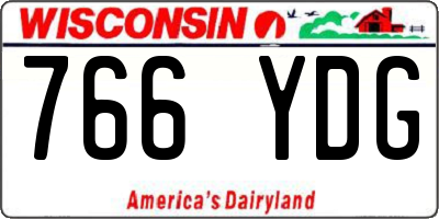 WI license plate 766YDG