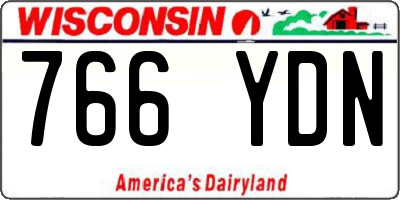 WI license plate 766YDN