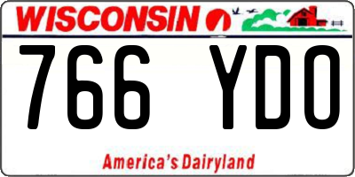 WI license plate 766YDO