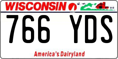 WI license plate 766YDS