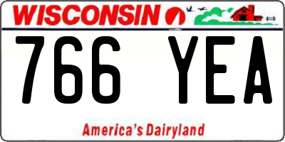 WI license plate 766YEA