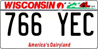 WI license plate 766YEC