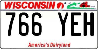 WI license plate 766YEH