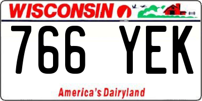 WI license plate 766YEK