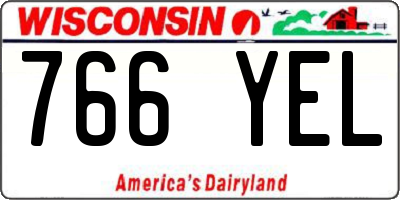 WI license plate 766YEL