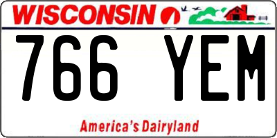 WI license plate 766YEM