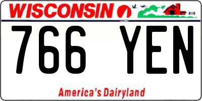 WI license plate 766YEN
