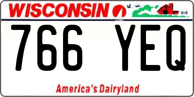 WI license plate 766YEQ