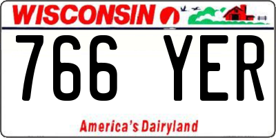 WI license plate 766YER