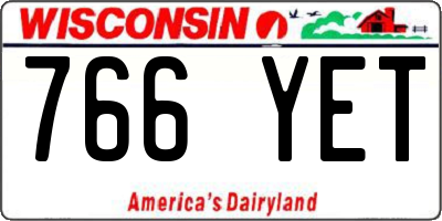 WI license plate 766YET