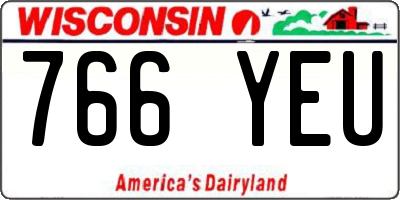 WI license plate 766YEU
