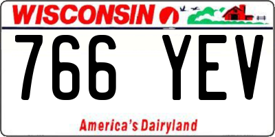 WI license plate 766YEV