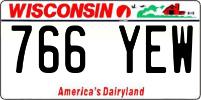 WI license plate 766YEW