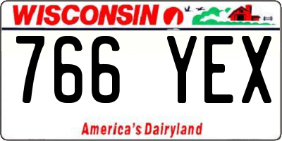 WI license plate 766YEX