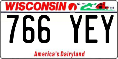 WI license plate 766YEY