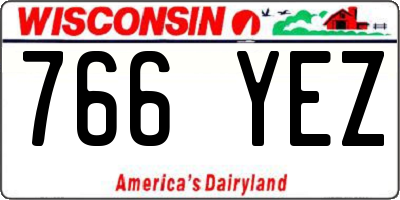 WI license plate 766YEZ