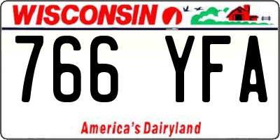 WI license plate 766YFA