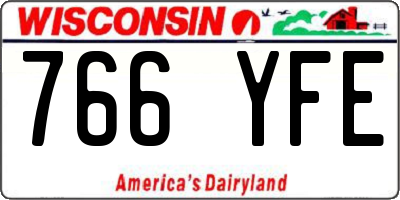 WI license plate 766YFE