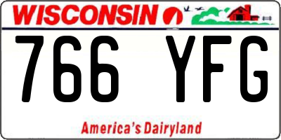 WI license plate 766YFG